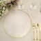 CLEAR 6 Round 13" Hammered Plastic Charger Plates Gold Rim Party Decorations